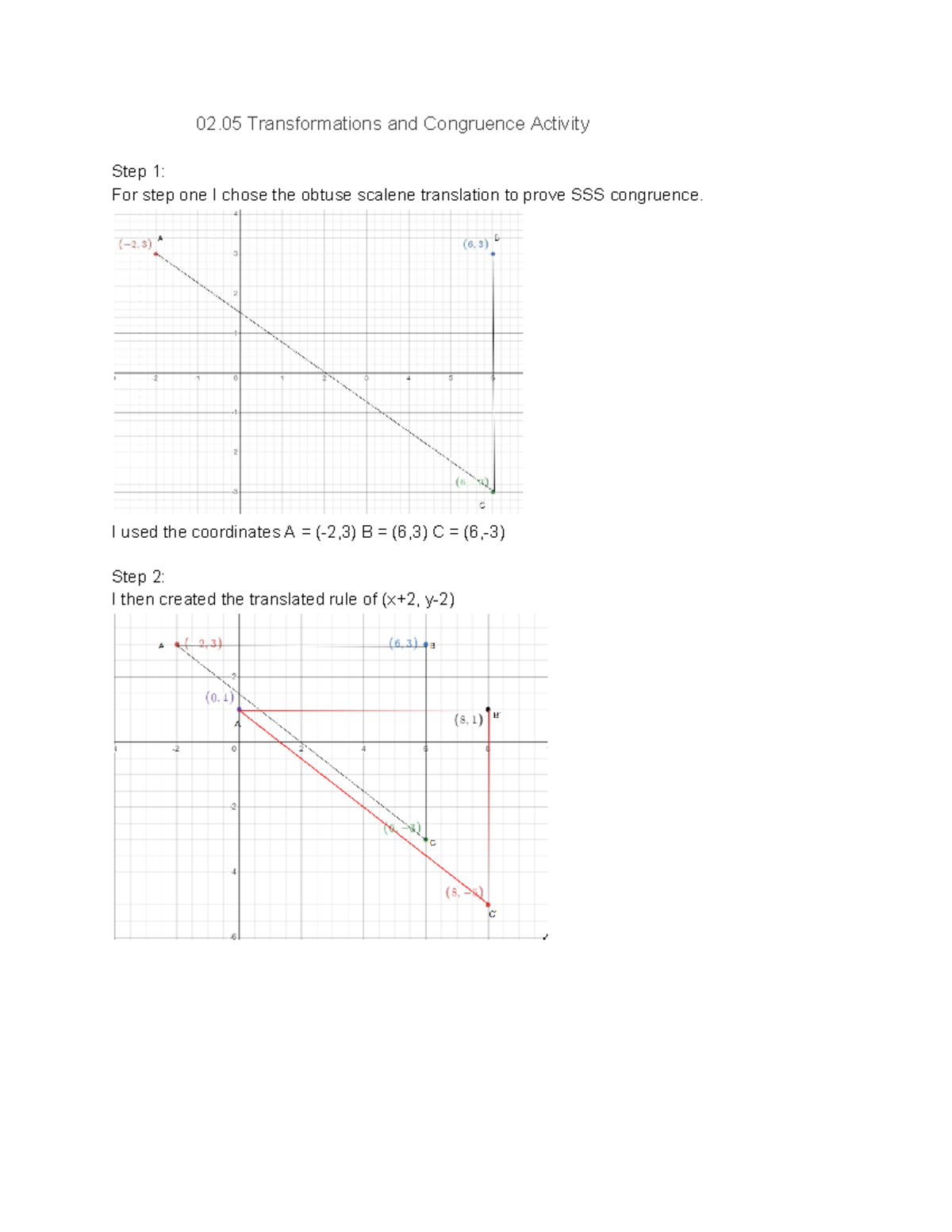 02 05 Transformations Congruence Activity SSS Proof Explained Studocu