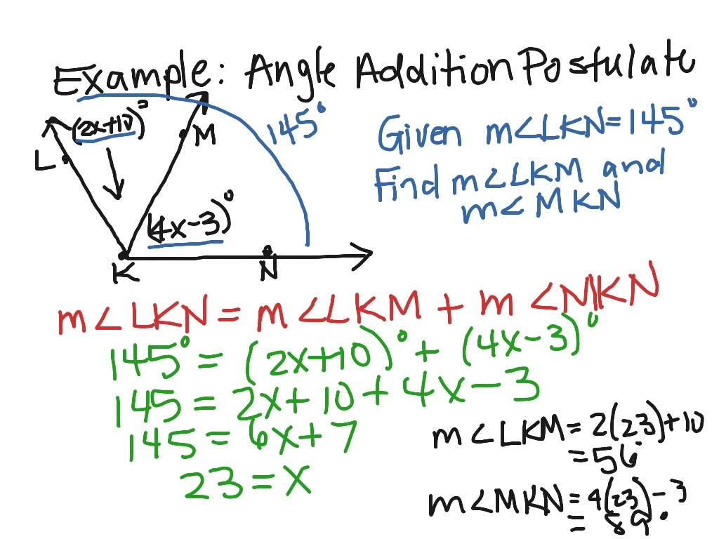 1 4 Angle Addition Postulate Math ShowMe