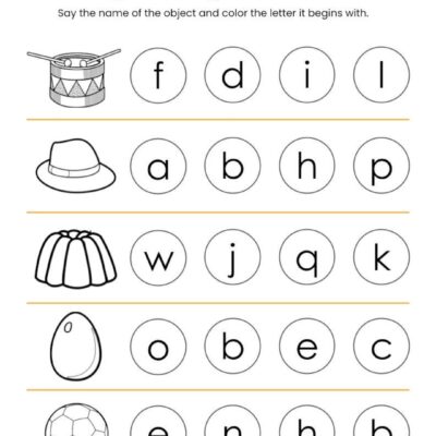 10 Printable Beginning Letters Worksheets For Kindergarten Preschool Homeschool Educational Printables Etsy