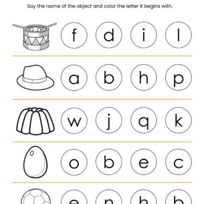 10 Printable Beginning Letters Worksheets For Kindergarten Preschool Homeschool Educational Printables Etsy