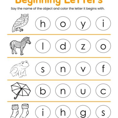 10 Printable Beginning Letters Worksheets For Kindergarten Preschool Homeschool Made By Teachers