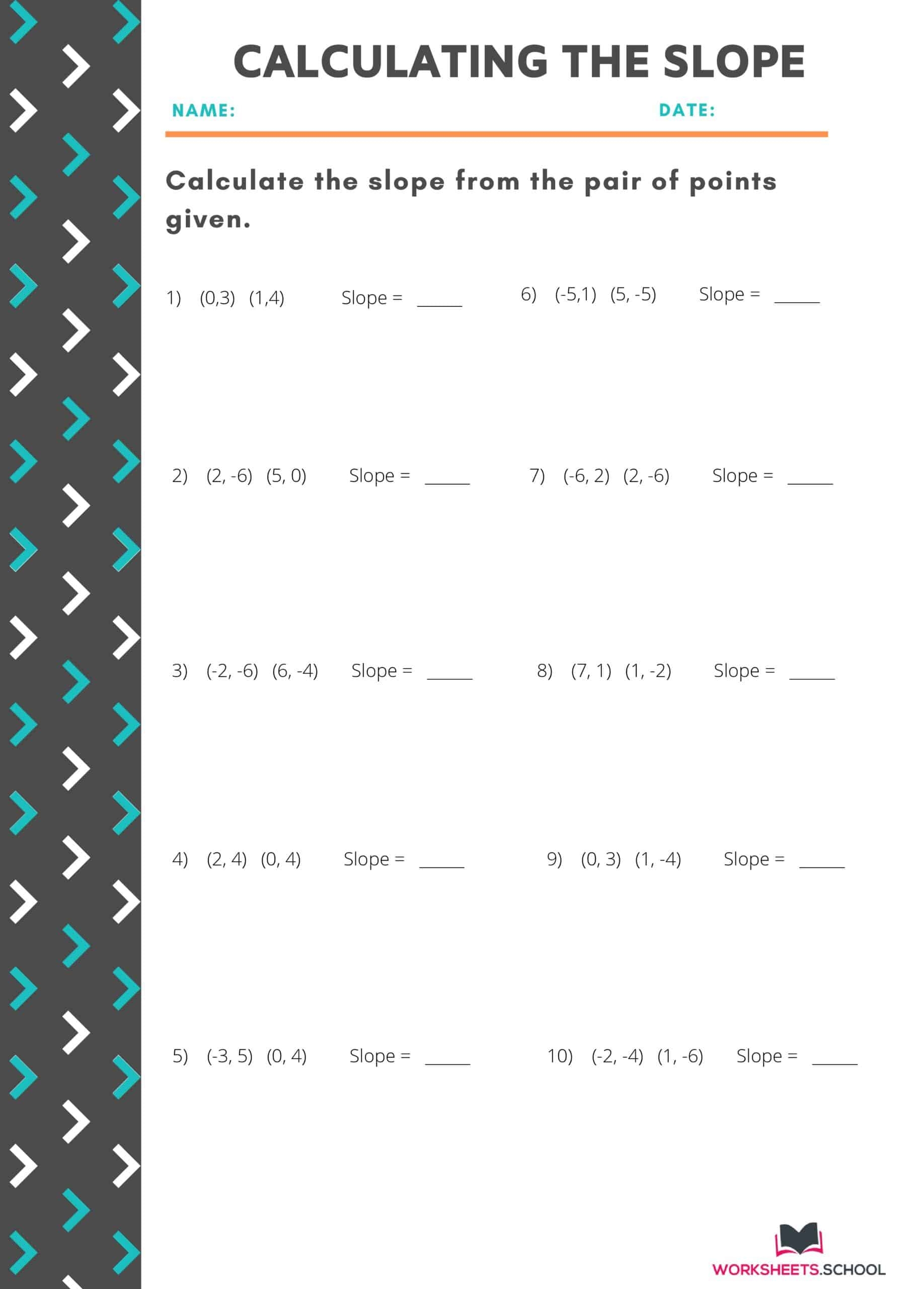 10 Variations Of Slope Worksheets with Answers EduWorksheets