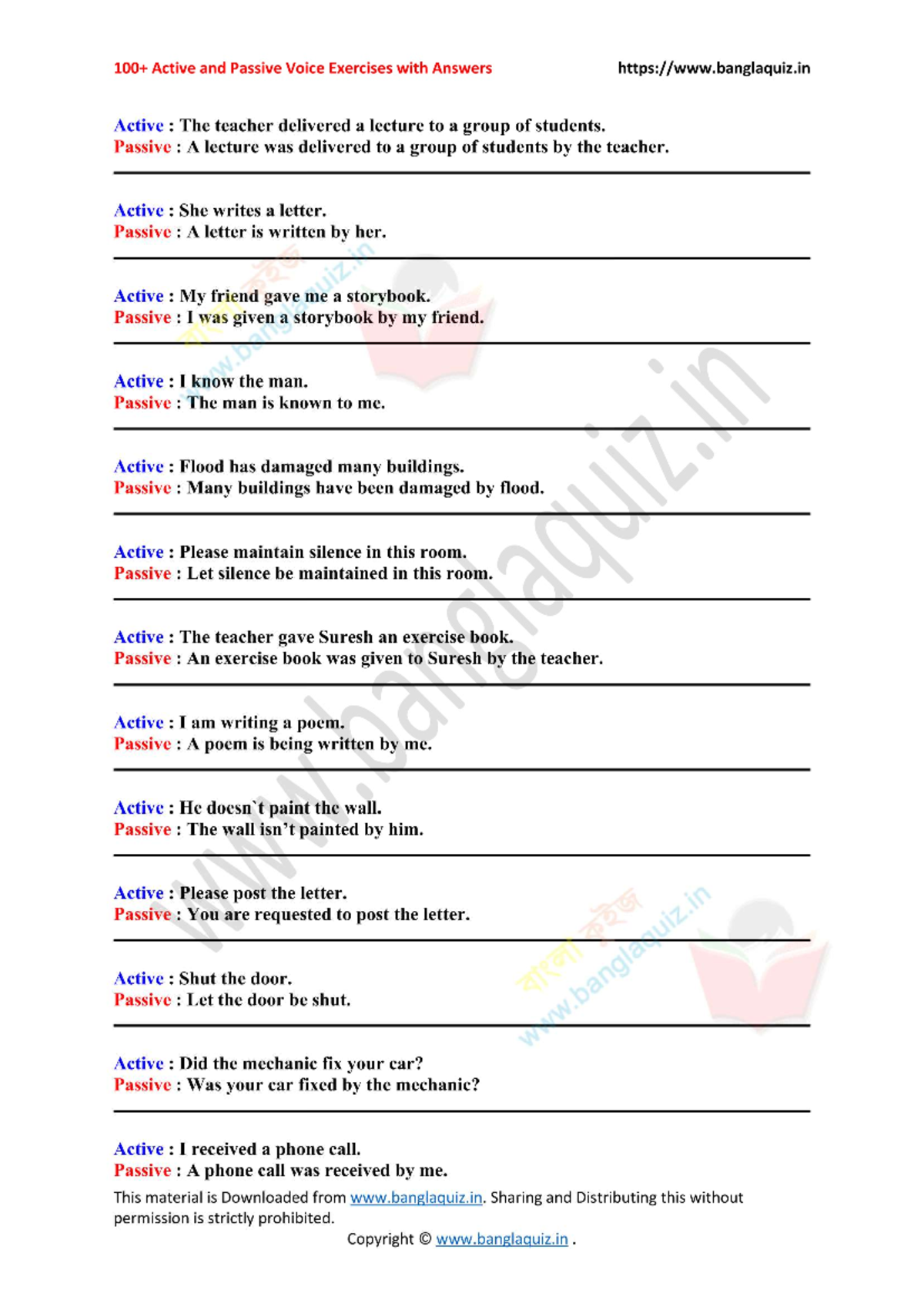 100 Active Passive Voice Exercises W Answers For Practice Studocu 100 Active Passive Voice Exercises W Answers For Practice Studocu
