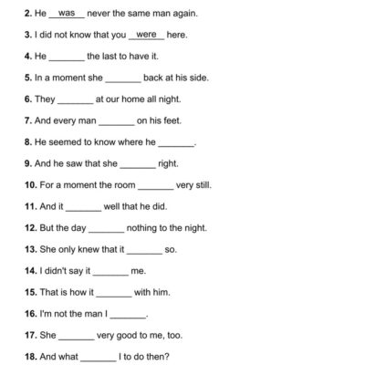 101 Was Were PDF Worksheets With Answers 2091 Exercises Grammarism