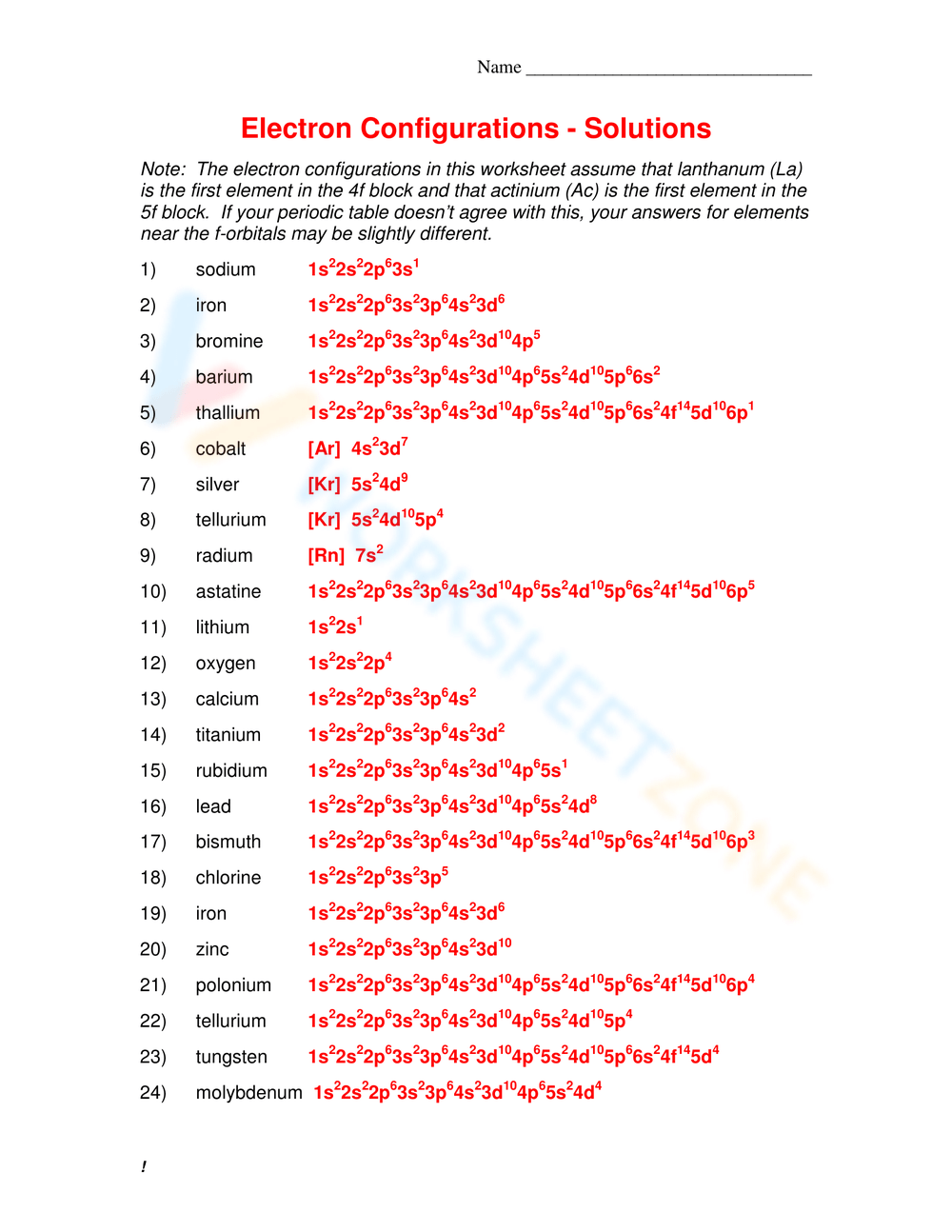 worksheet electron configuration answers worksheet electron configuration answers