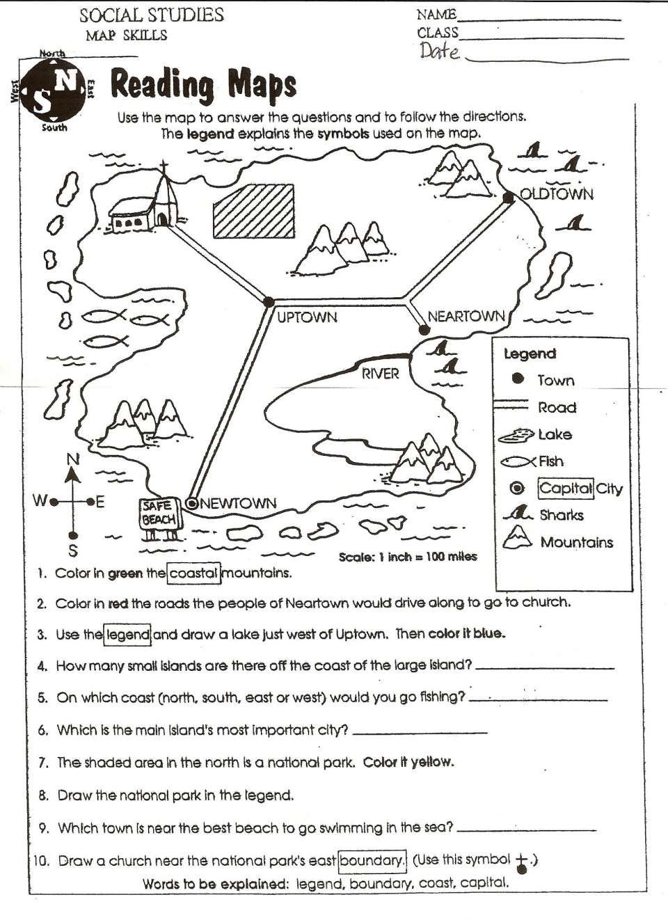 11 Reading A Map Key Worksheet 11 Reading A Map Key Worksheet