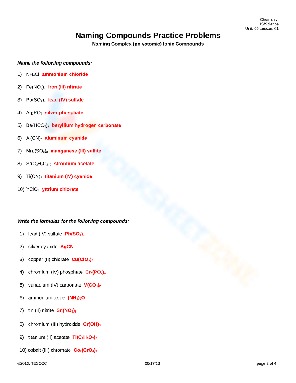 11th Grade Naming Molecular Compounds Worksheets 11th Grade Naming Molecular Compounds Worksheets