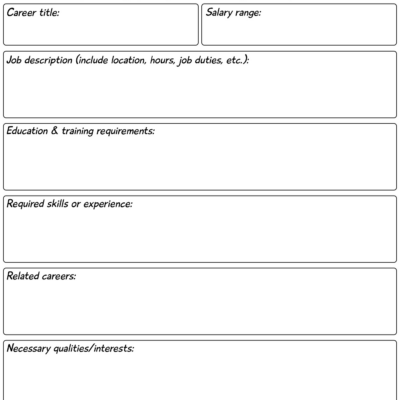 12 Career Exploration Printable Worksheets Free PDF At Worksheeto