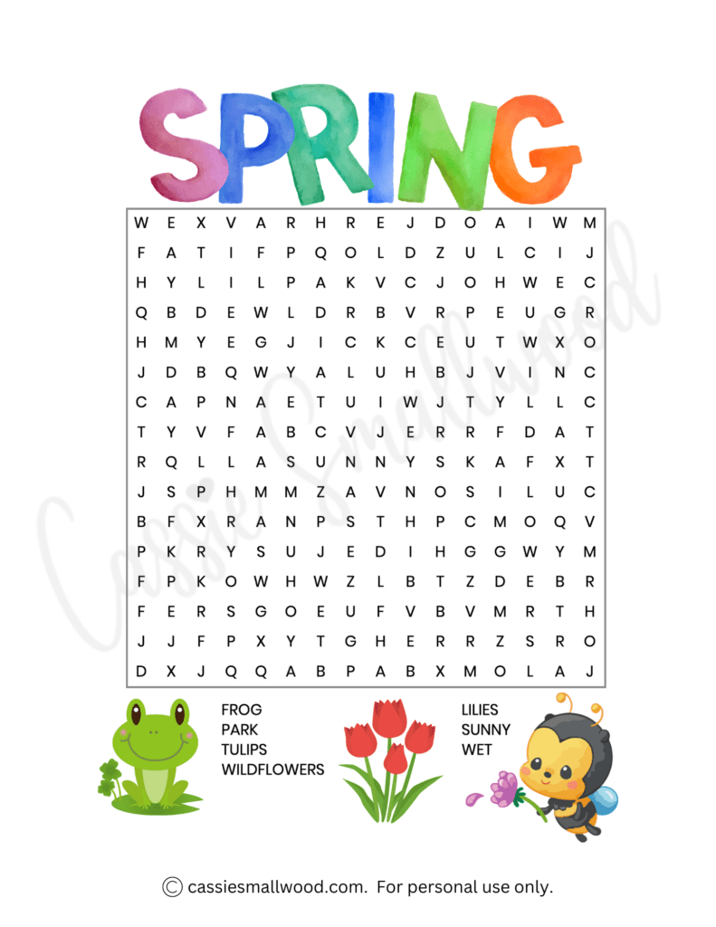 spring word searches to print