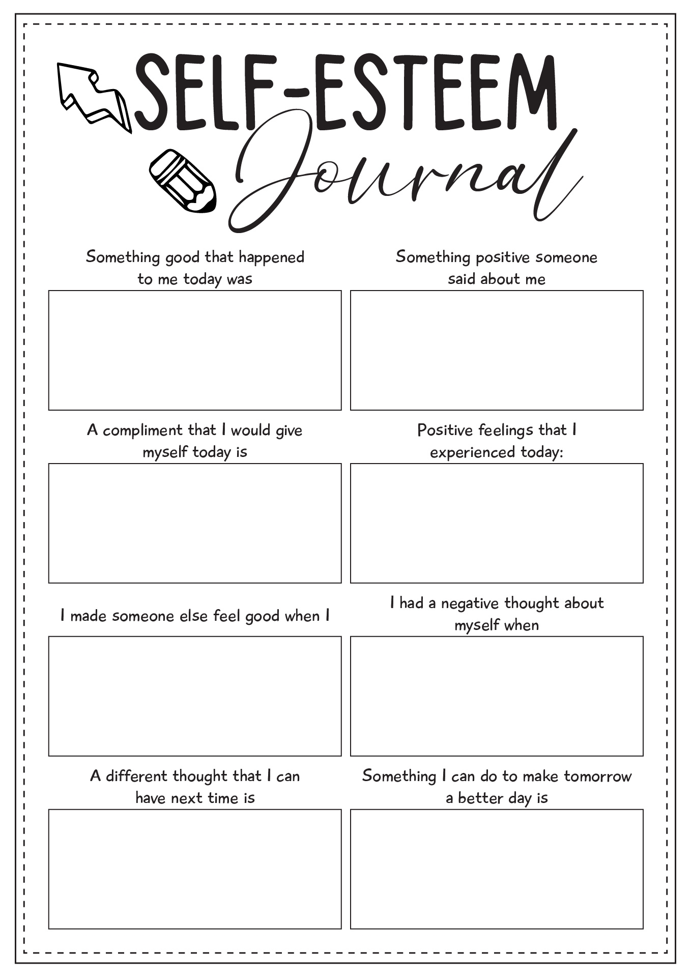 13 Self Esteem Worksheets For Students Free PDF At Worksheeto