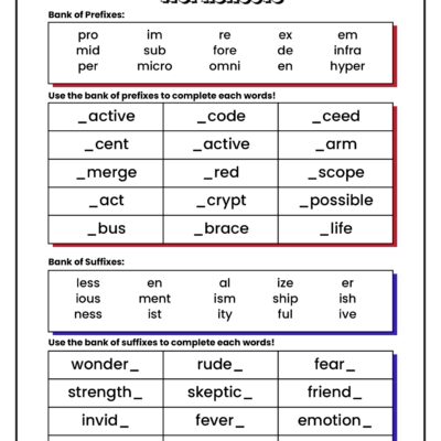 14 ROOT WORDS Prefixes And Suffixes Worksheets Free PDF At Worksheeto