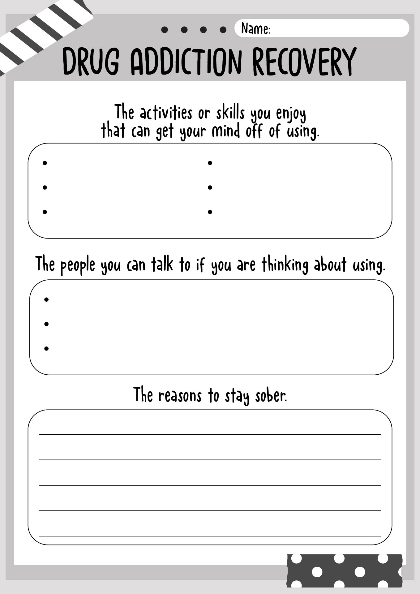 harm reduction worksheets pdf