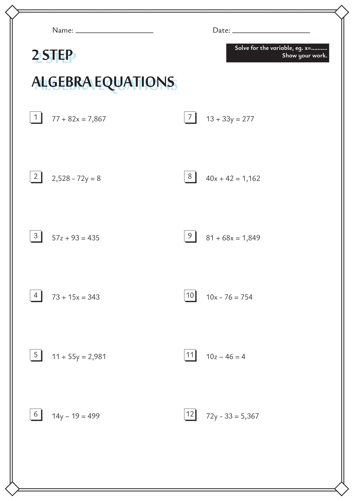 15 Linear Equations Worksheet 7th Grade Free PDF At Worksheeto