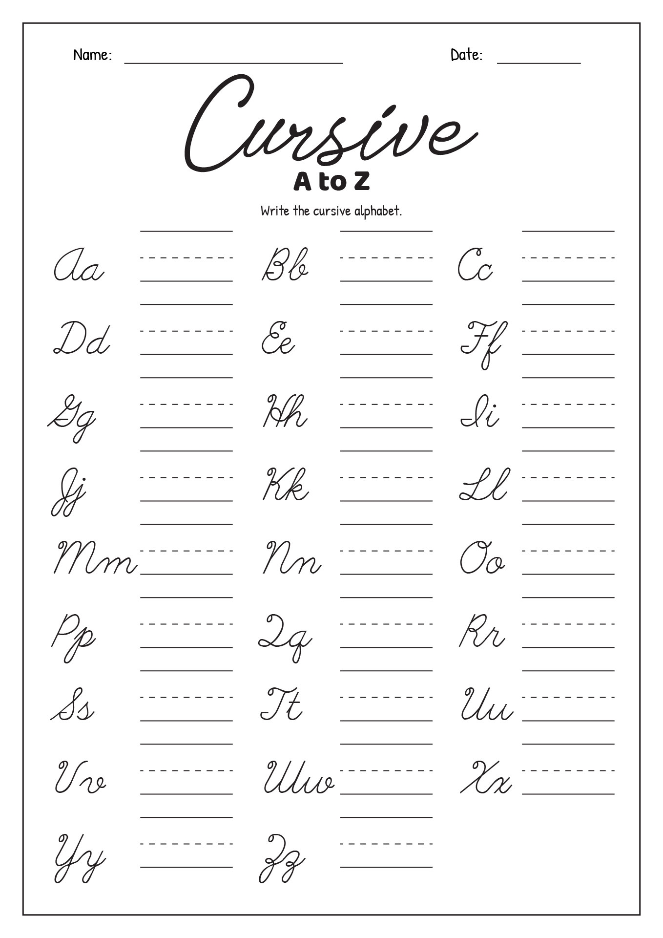 16 Cursive Writing Worksheets For 3rd Grade Free PDF At Worksheeto 16 Cursive Writing Worksheets For 3rd Grade Free PDF At Worksheeto