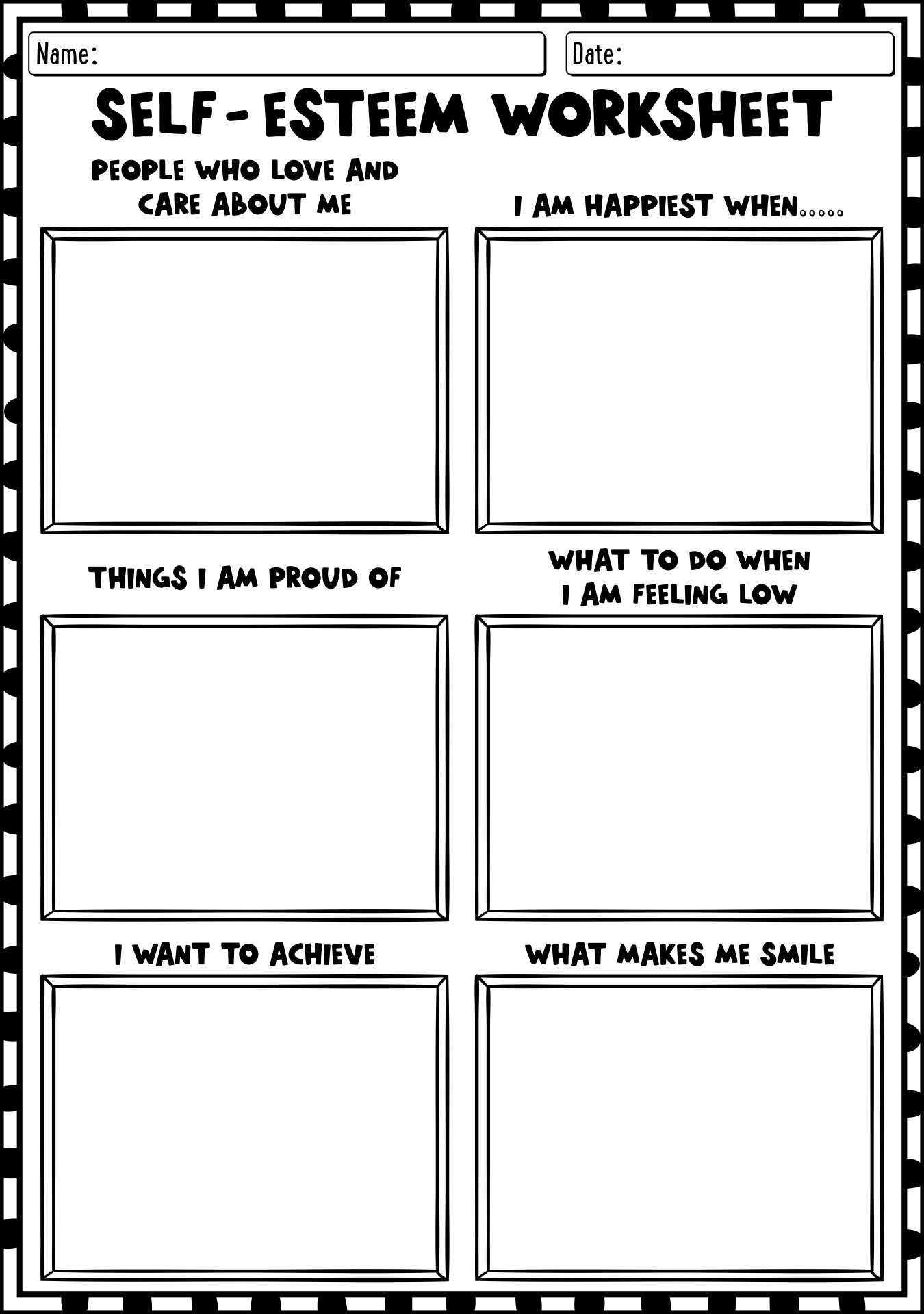 16 Self Esteem Worksheets Printable Free Free PDF At Worksheeto