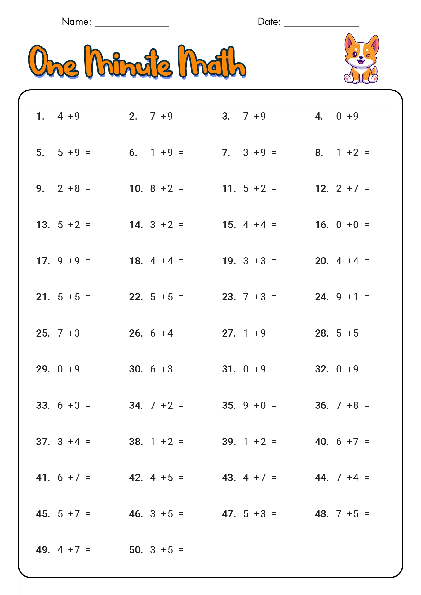 18 1 Minute Timed Addition Worksheets Free PDF At Worksheeto Worksheets Library 18 1 Minute Timed Addition Worksheets Free PDF At Worksheeto Worksheets Library