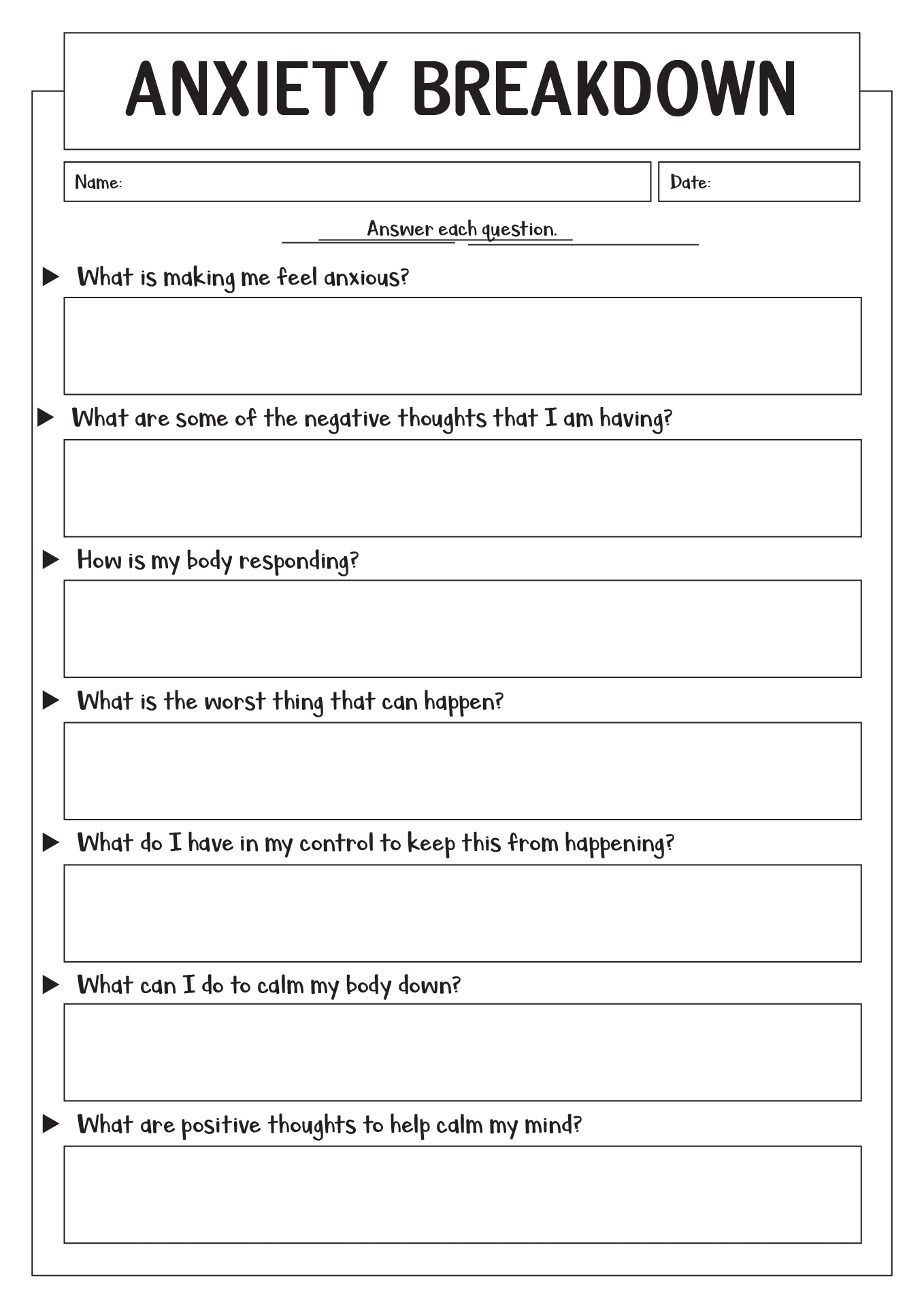 18 Anxiety CBT Worksheets Free PDF At Worksheeto