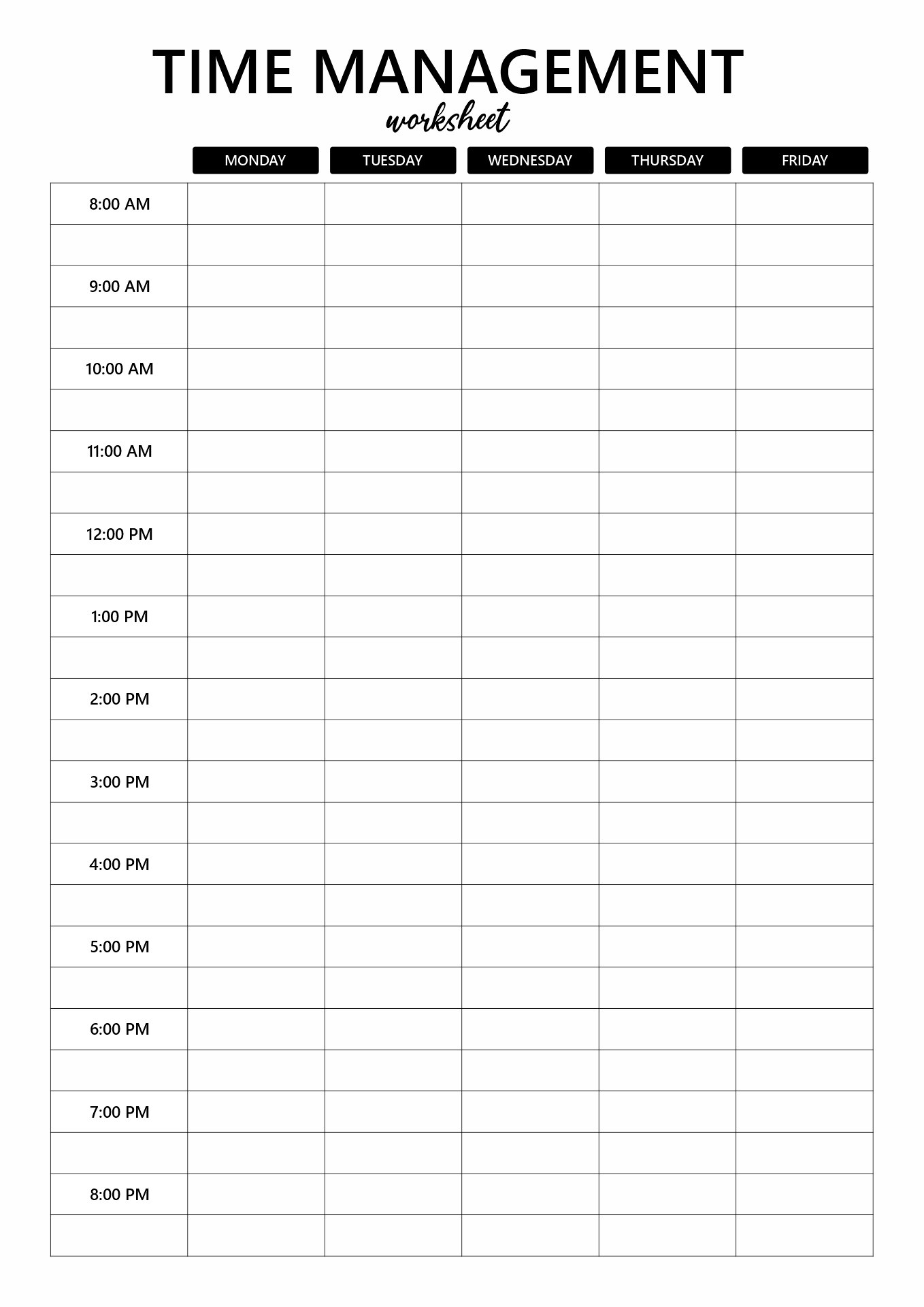 18 Time Management Schedule Worksheets Free PDF At Worksheeto 18 Time Management Schedule Worksheets Free PDF At Worksheeto