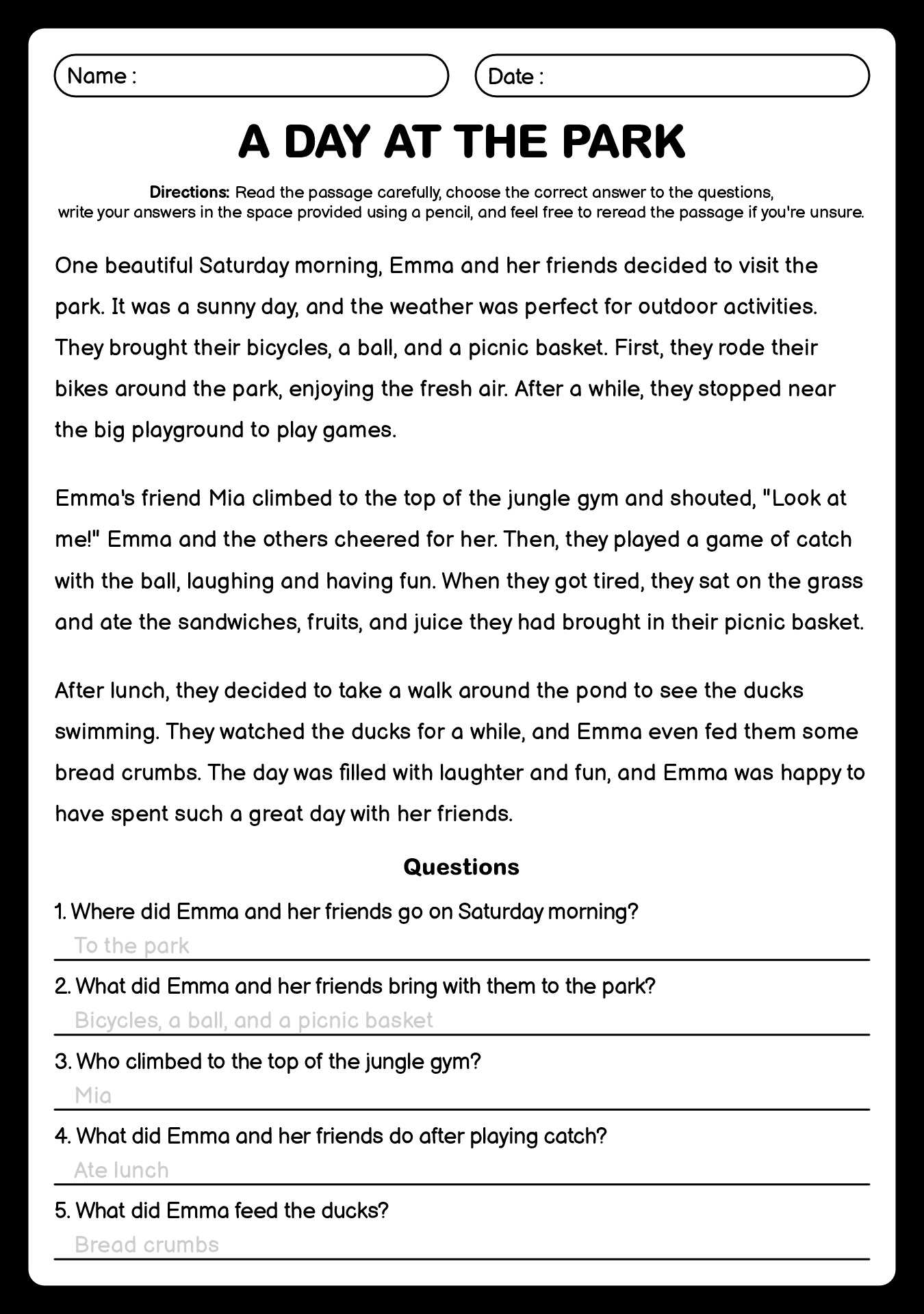 18 Wh Questions Reading Comprehension Worksheets Free PDF At Worksheeto