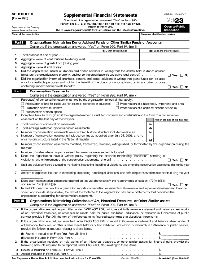 2023 Form IRS 990 Schedule D Fill Online Printable Fillable Worksheets Library 2023 Form IRS 990 Schedule D Fill Online Printable Fillable Worksheets Library