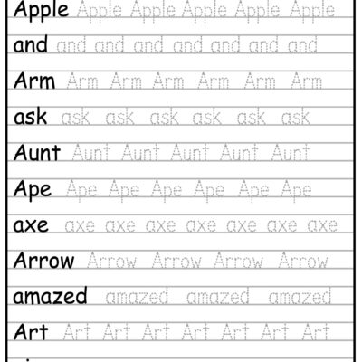 24 Printable Trace The Words Worksheet Alphabetical A Z Capital And Lowercase Words ages 3 7 KG1 To Grade 2 Etsy
