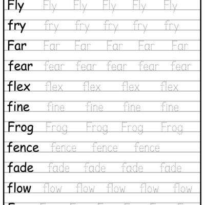 24 Printable Trace The Words Worksheet Alphabetical A Z Capital And Lowercase Words ages 3 7 KG1 To Grade 2 Etsy
