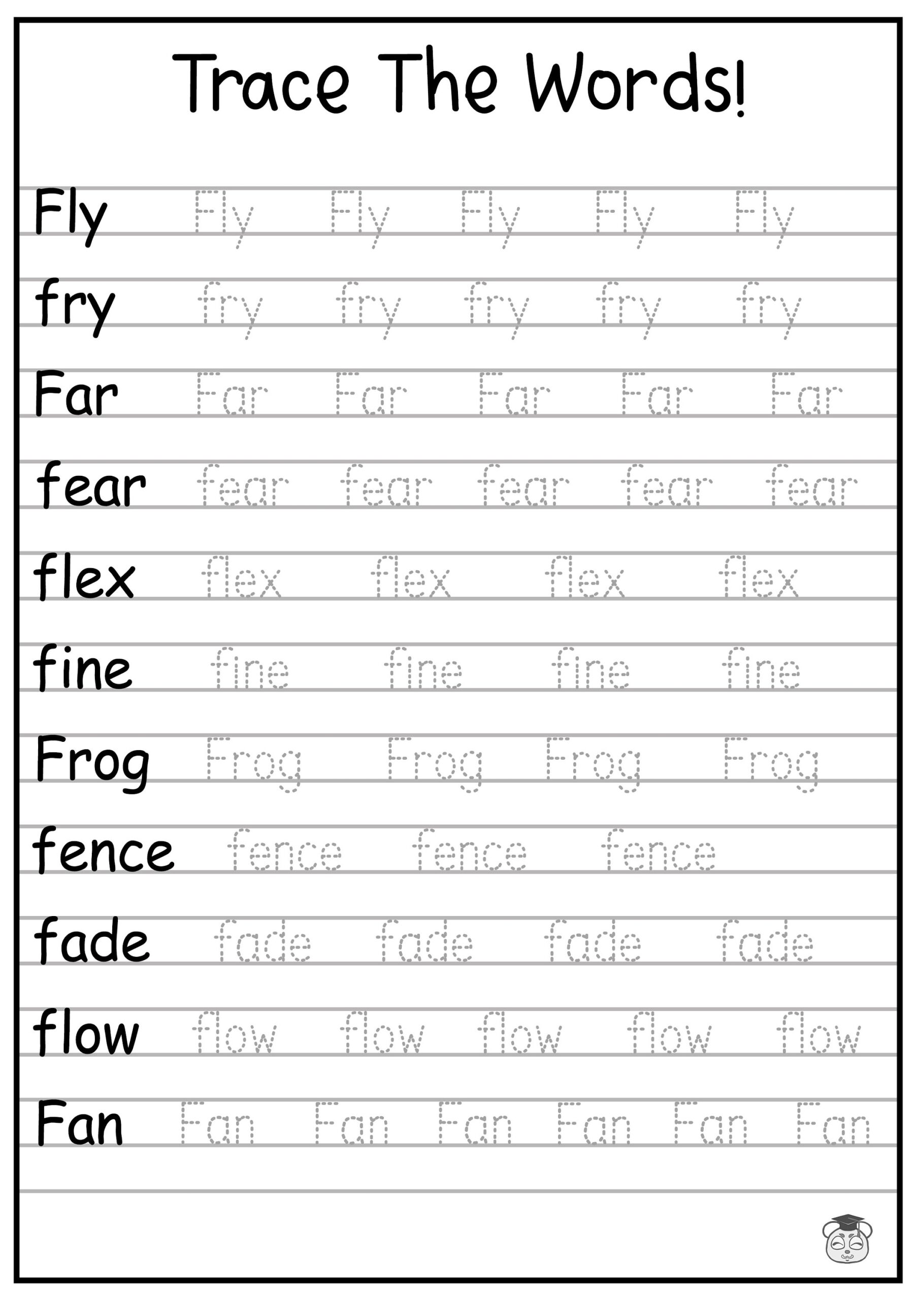 24 Printable Trace The Words Worksheet Alphabetical A Z Capital And Lowercase Words ages 3 7 KG1 To Grade 2 Etsy Sweden