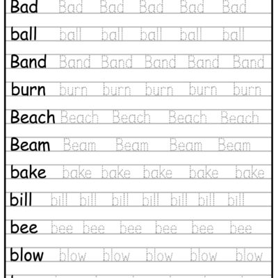 24 Printable Trace The Words Worksheet Alphabetical A Z Capital And Lowercase Words ages 3 7 KG1 To Grade 2 Etsy Sweden