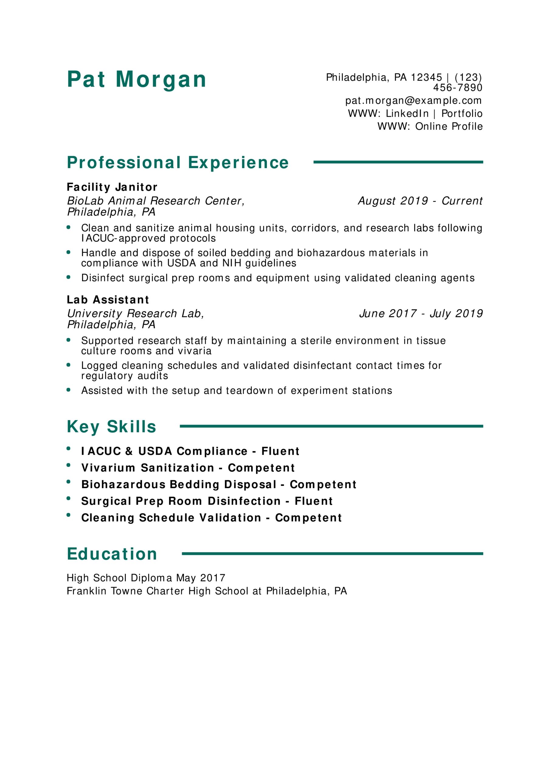 25 Best Entry Level Janitor Resume Examples And Templates For 2026 ResumeBuilder 25 Best Entry Level Janitor Resume Examples And Templates For 2026 ResumeBuilder