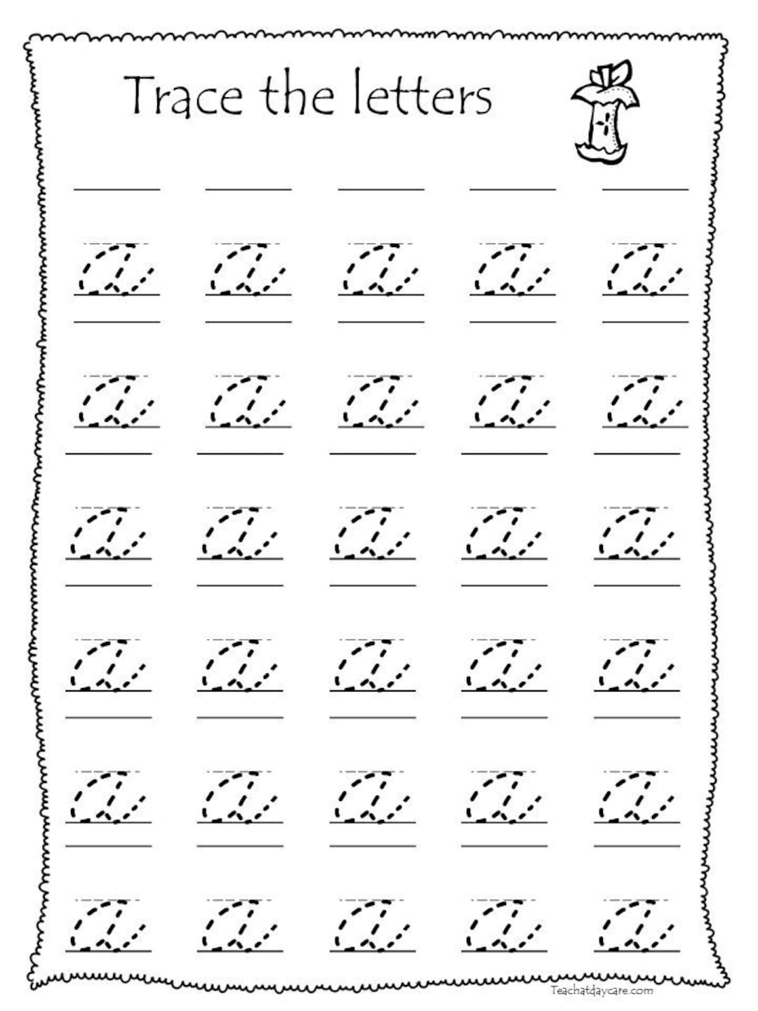 26 Printable Lowercase Cursive Trace The Alphabet Worksheets 1st 4th Grade Handwriting Etsy