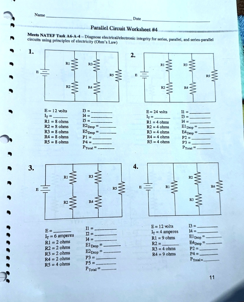 parallel circuit worksheet 2 answer key