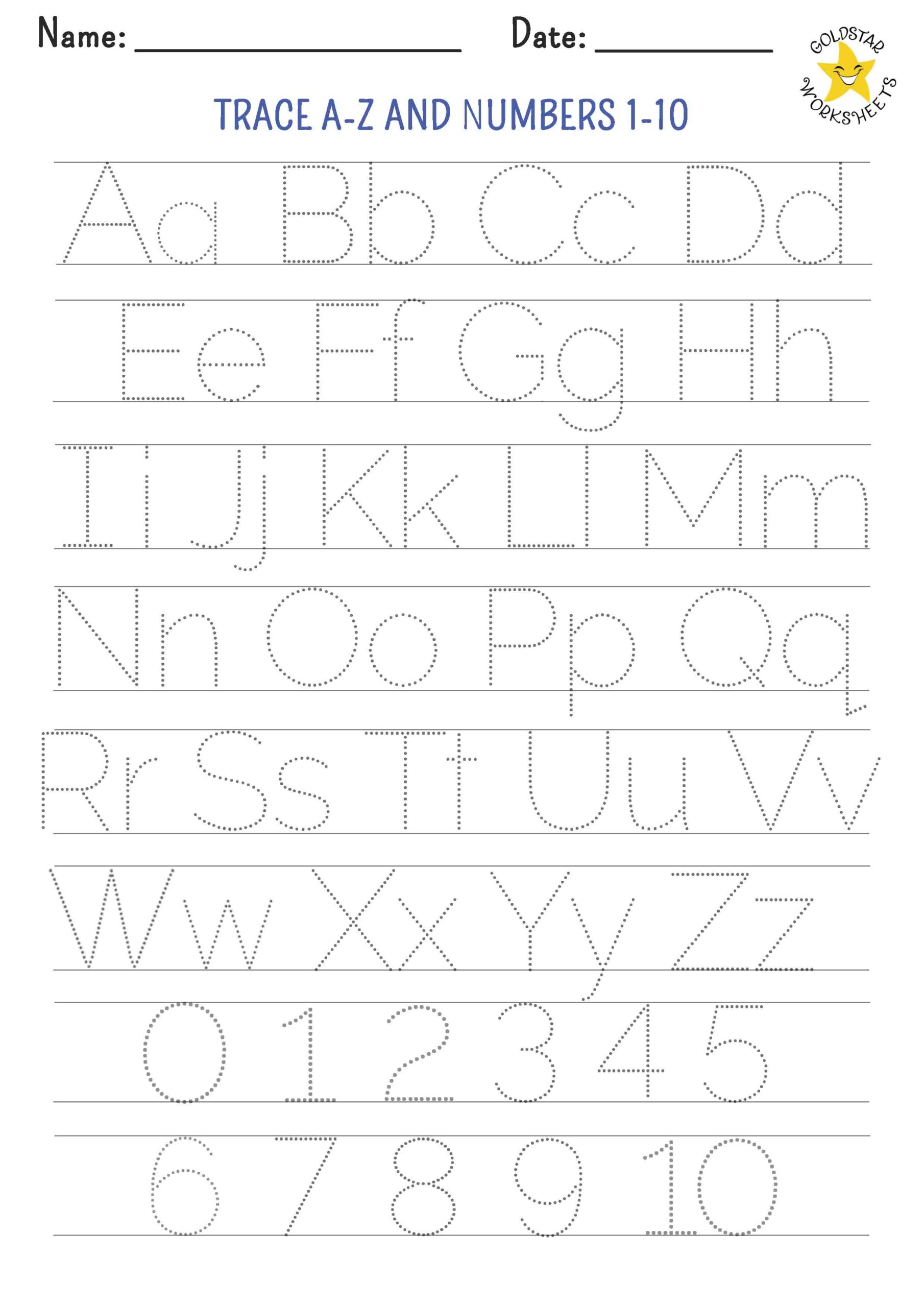 alphabet tracing worksheets