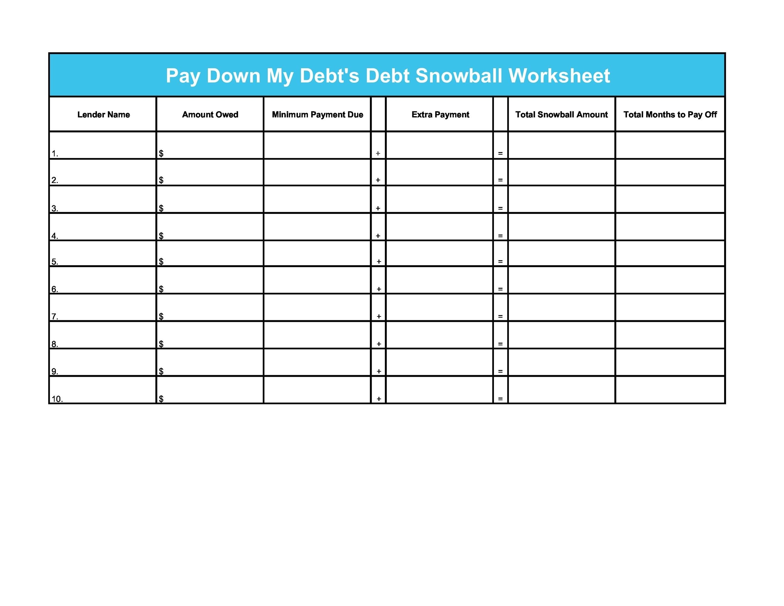 38 Debt Snowball Spreadsheets Forms Calculators 