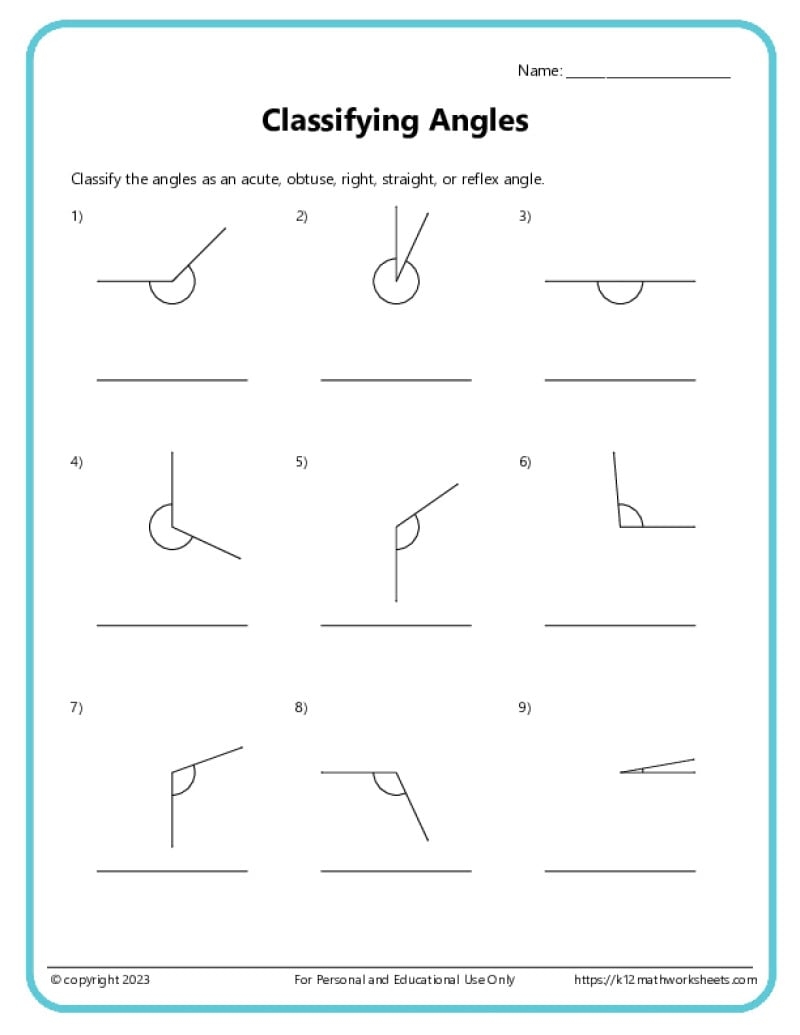 vertical angles worksheet pdf