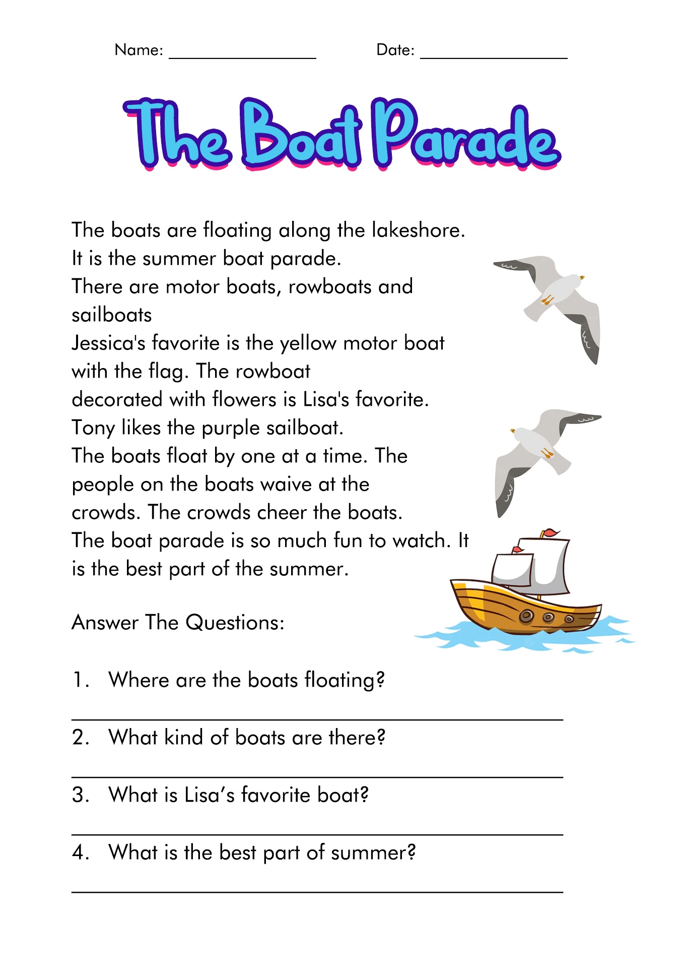3rd Grade Reading Comprehension Worksheets Free Printable Preschool