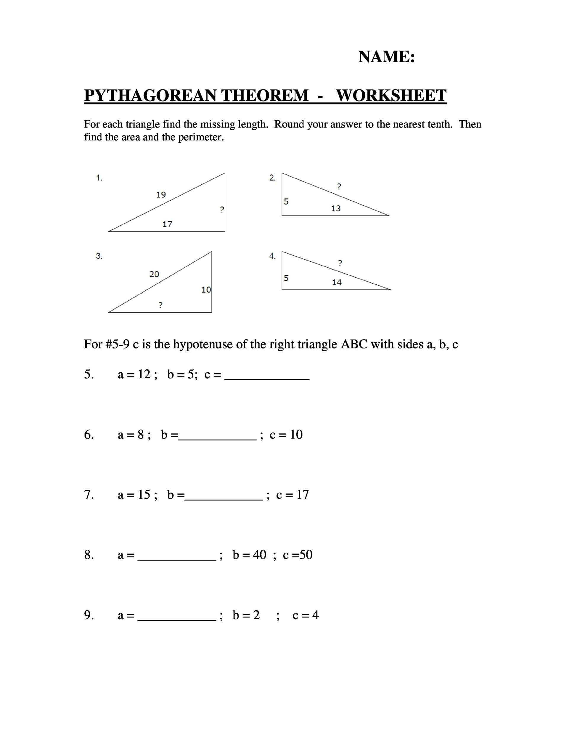 48 Pythagorean Theorem Worksheet With Answers Word PDF 48 Pythagorean Theorem Worksheet With Answers Word PDF