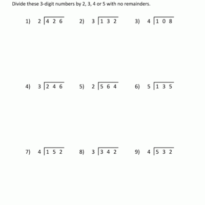 4th Grade Long Division Worksheets