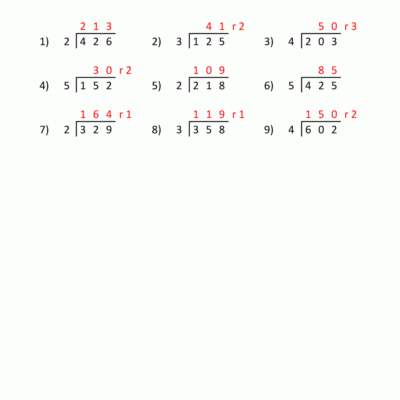 4th Grade Long Division Worksheets