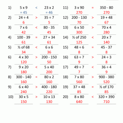 4th Grade Math Practice Multiples Factors And Inequalities