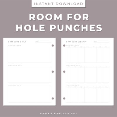5 AM Club Planner Daily Weekly Habit Tracker PDF Etsy