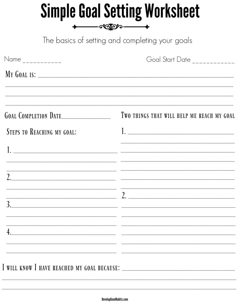 5 SMART Goal Setting Worksheets Templates 2026 Update Develop Good Habits
