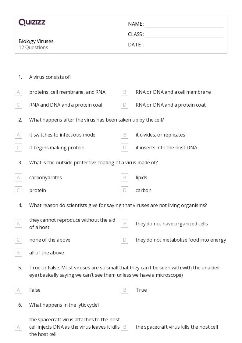 biology worksheets pdf