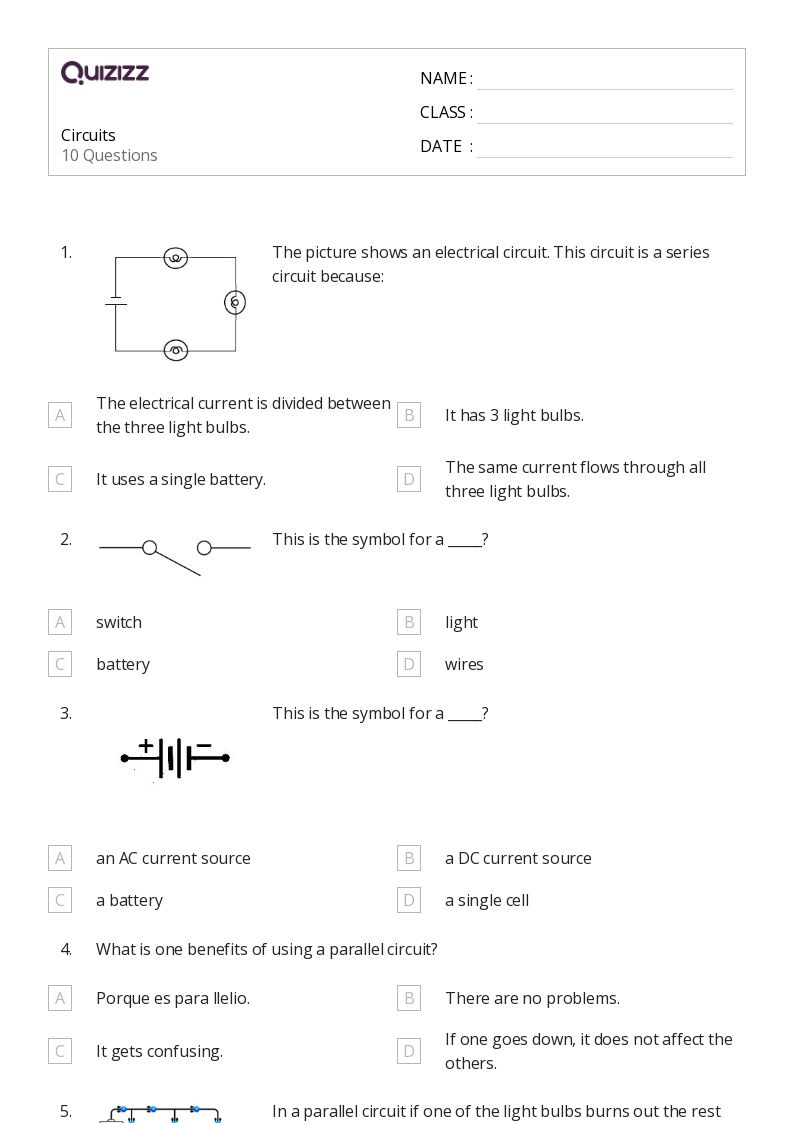50 Circuits Worksheets On Quizizz Free Printable Worksheets Library