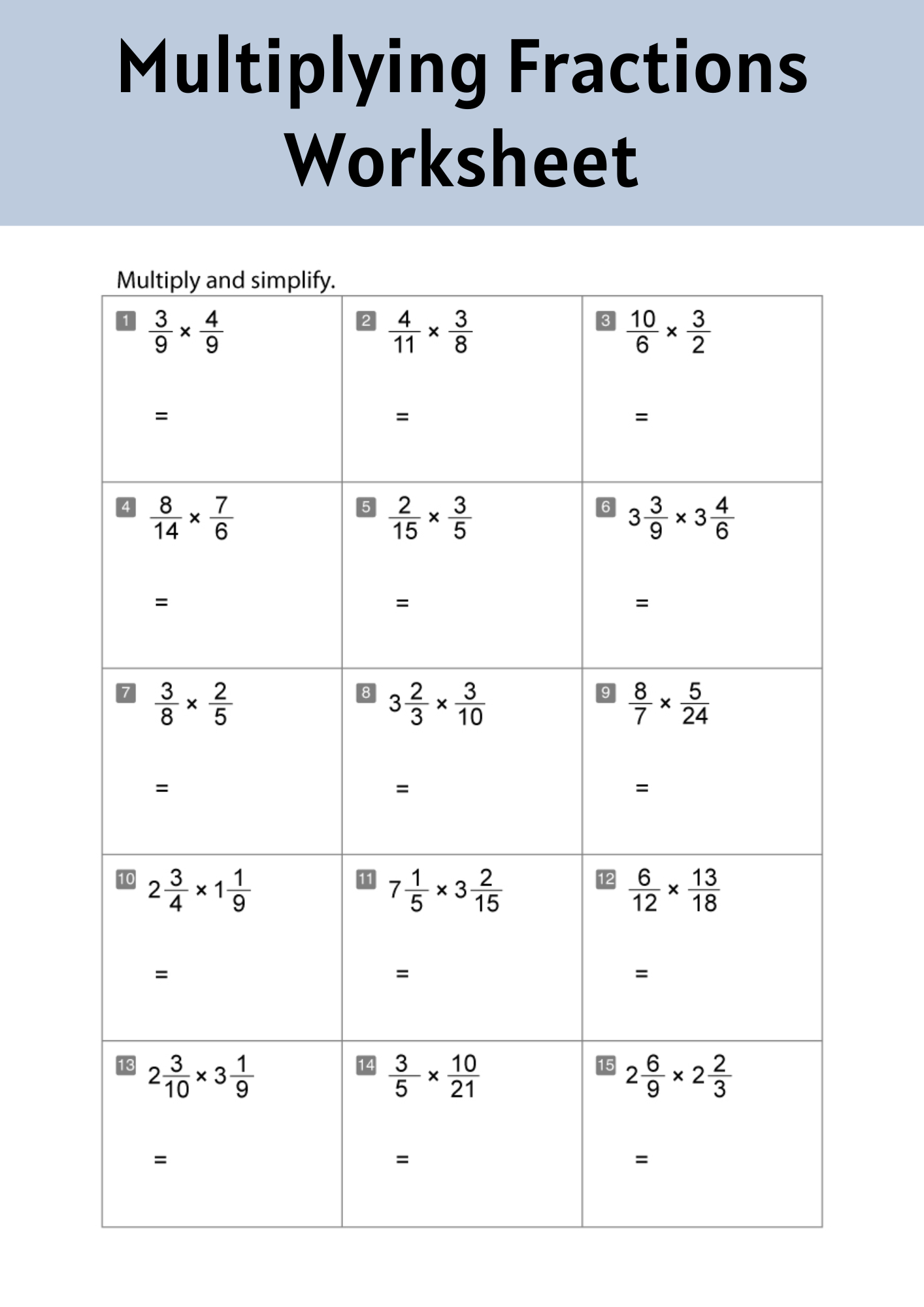 50 Free Printable Multiplying Fractions Worksheet To Download In PDF 50 Free Printable Multiplying Fractions Worksheet To Download In PDF