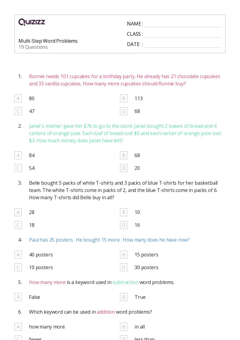 50 Multi Step Word Problems Worksheets On Quizizz Free Printable Worksheets Library 50 Multi Step Word Problems Worksheets On Quizizz Free Printable Worksheets Library