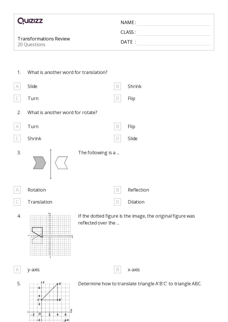 50 Transformations Worksheets For 8th Grade On Quizizz Free Worksheets Library