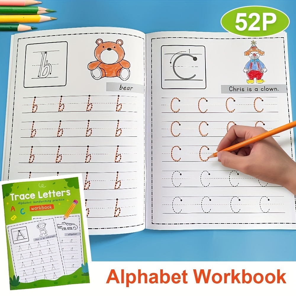 52 Page A Z Alphabet Practice Paper Book Temu Netherlands