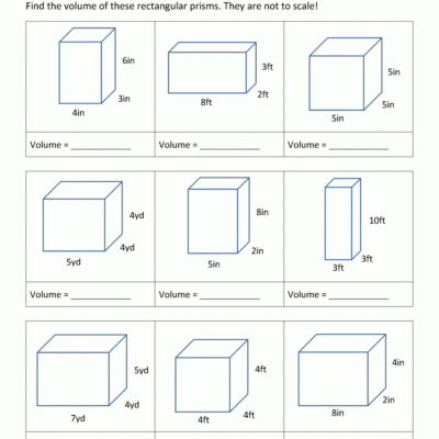 5th Grade Volume Worksheets
