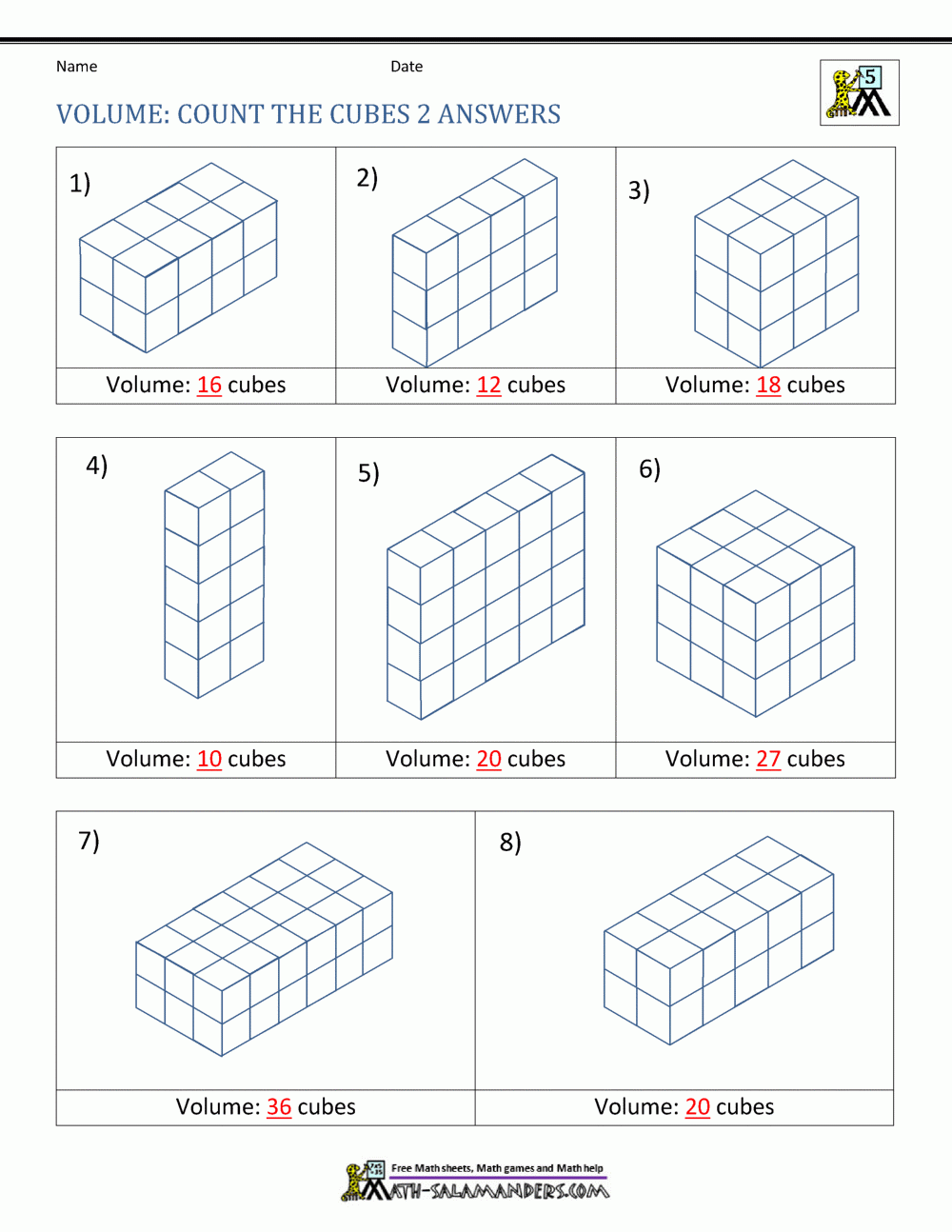 5th Grade Volume Worksheets 5th Grade Volume Worksheets