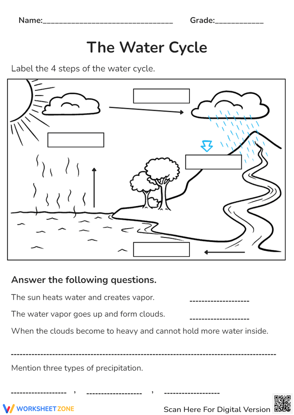5th Grade Water Cycle Worksheets Printable